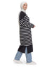 Black Short - Striped Dress - Khotwh